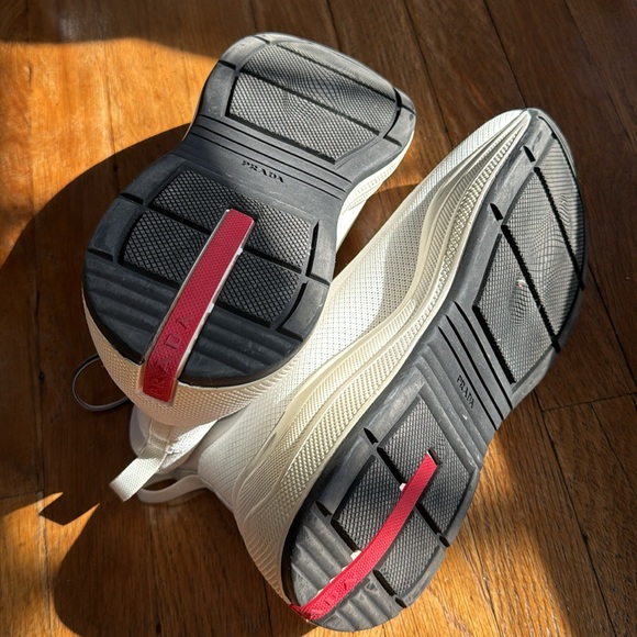 Prada Sport white mesh neoprene sneakers trainers - Picture 5 of 12